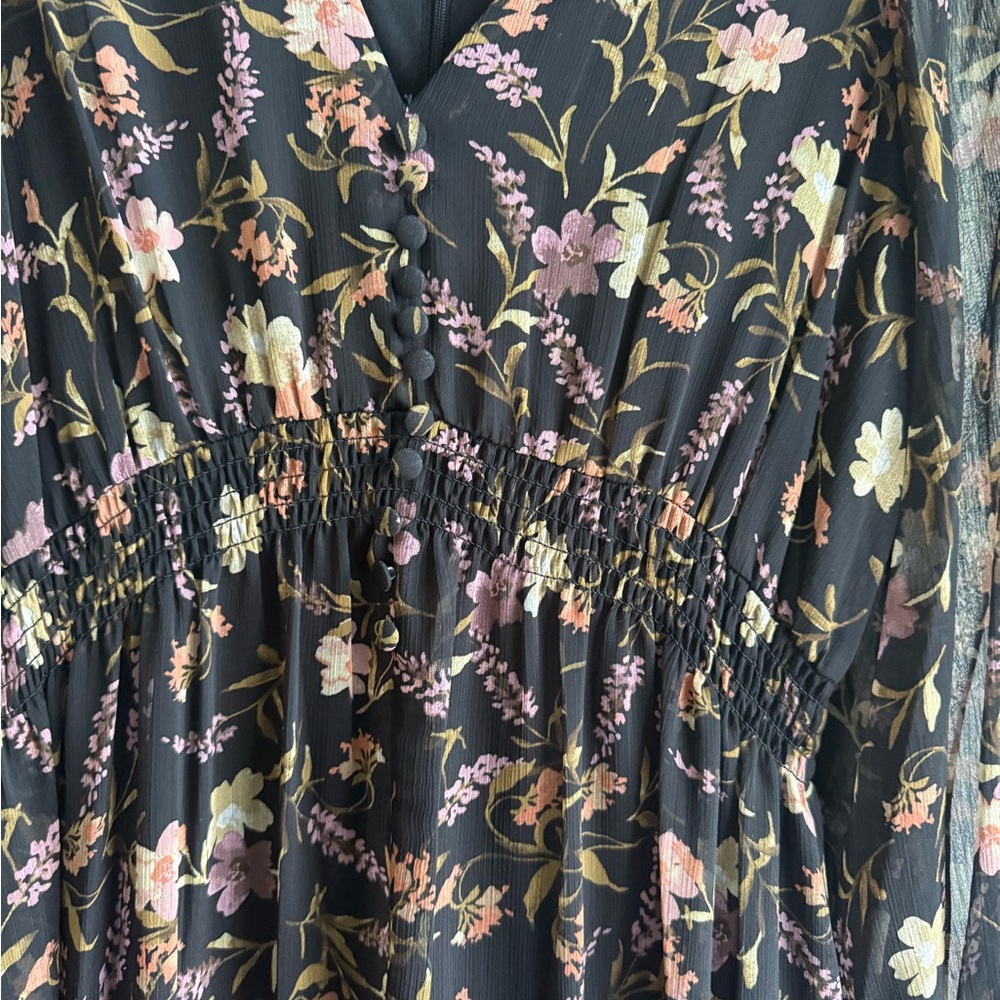 Taylor Brown Floral Long Sleeve Dress - Picture 6 of 7
